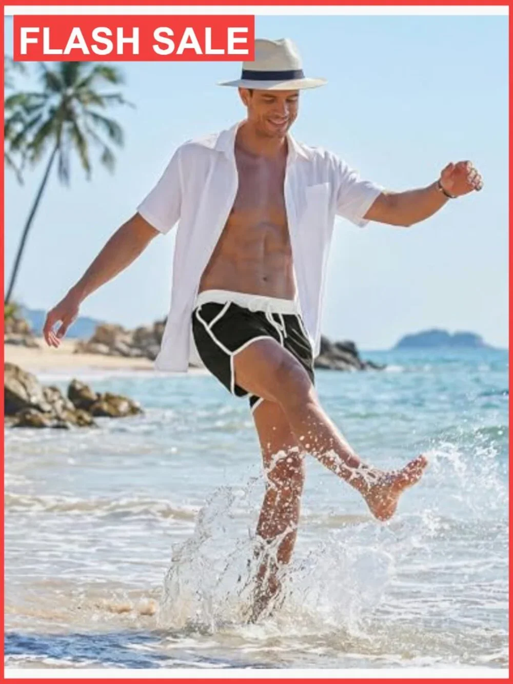 Men's Quick Dry Swim Trunks Board Shorts with Mesh Liner
